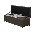 Baú Calçadeira Recamier Raissa De Casal 138cm B3 Moveis Marrom