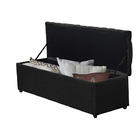 Baú Calçadeira Recamier Raissa De Casal 138cm B3 Moveis Preto