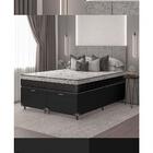 Baú Casal Bipartido + Colchão D33 One Face - Couro Preto