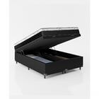 Baú Casal Bipartido + Colchão D33 One Face - Couro Preto