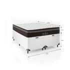 Baú Casal Bipartido + Colchão Molas Ensacadas Couro Branco