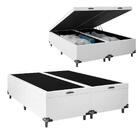 Baú Casal Bipartido Cor:couro Branco