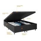 Baú Casal Bipartido Cor:couro Preto