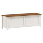 Baú Casal Linha Topázio Branco Lavado/teca Madeira Maciça Pin