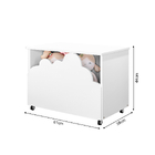 Baú De Brinquedos Alegria Branca Luminária Led