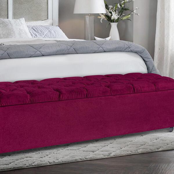 Baú Estofado Betina Com Capitonê 1950mm Cia Do Estofado - Vin