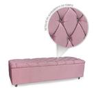 Baú Estofado Giovana Com Strass 1950mm Cia Do Estofado - Rosa