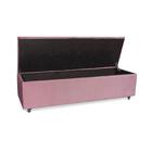 Baú Estofado Giovana Com Strass 1950mm Cia Do Estofado - Rosa