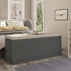 Baú Gênova Com Capitonê Grafite – Rv Móveis