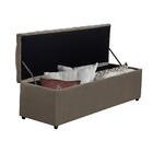 Baú Imperatriz 158cm Calçadeira Estofada Suede Bege