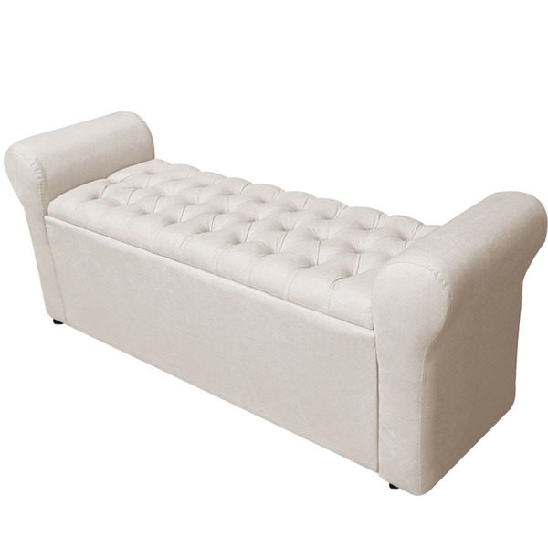 Baú Imperatriz Captonê 1.60 Suede - Bege