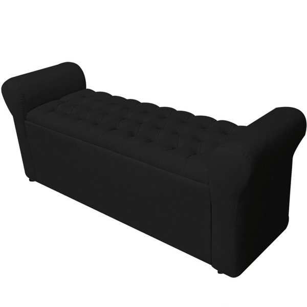 Baú Imperatriz Captonê 1.60 Suede - Preto