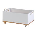 Baú Infantil Doug 60cm X 36cm X 30cm Branco/amêndoa