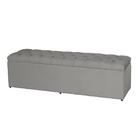 Baú Jade 193cm Calçadeira Estofada Suede Bege Claro