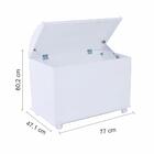 Baú Liso Com Rodízios E Pistão – Laca Branco Fosco