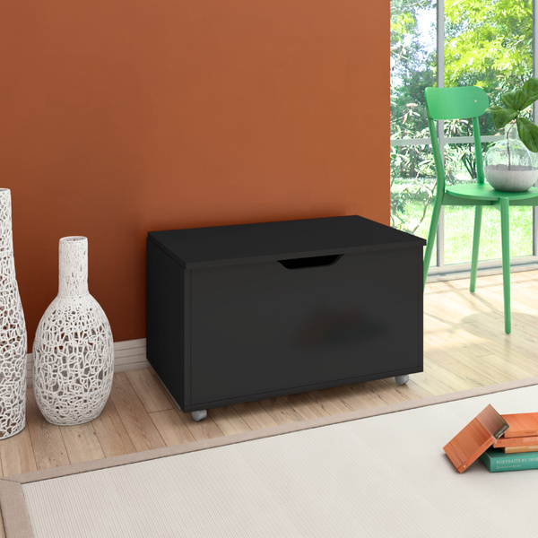 Baú Lua Com Rodízios - Pintura Uv Preto Fosco