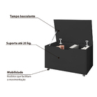 Baú Lua Com Rodízios - Pintura Uv Preto Fosco