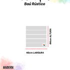 Baú Madeira Rústico Não É Segredo Preto Rodinha 40x44