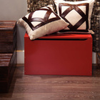 Bau Multiuso Em Madeira Pinus Com Acabamento Vermelho Tramont