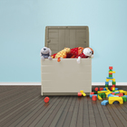 Baú Multiuso Plástico 260l De Armazenamento Space Saver Bege