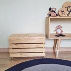 Baú Organizador Com Rodizio 42a X 58l X 29p Em Madeira De Pin