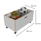 Baú Organizador De Brinquedos  Mdf Com Rodinhas 360º Brincar