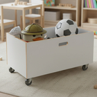Baú Organizador De Brinquedos  Mdf Com Rodinhas 360º Brincar