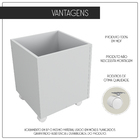 Baú Organizador De Brinquedos Mdf Com Rodízios Plancasa Cinza