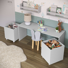 Baú Organizador De Brinquedos Mdf Com Rodízios Plancasa Cinza