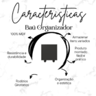 Baú Organizador De Brinquedos Mdf Com Rodízios Plancasa Preto