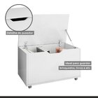 Baú Organizador Mdf Com Rodízios Lua Branco Fosco