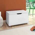 Baú Organizador Mdf Com Rodízios Lua Branco Fosco