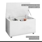 Baú Organizador Mdf Com Rodízios Lua Branco Fosco