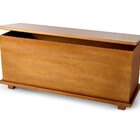 Baú Para Peseira Casal Madeira Maciça Mogno Mel
