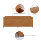 Baú Para Quarto De Casal Com Banco Ripado Cedro Rodízios De S