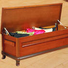 Baú Para Quarto De Casal Estofado 1,60m  Athenas Montanhês