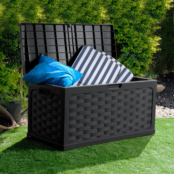 Baú Plástico Rattan 335 Litros Bel Fix