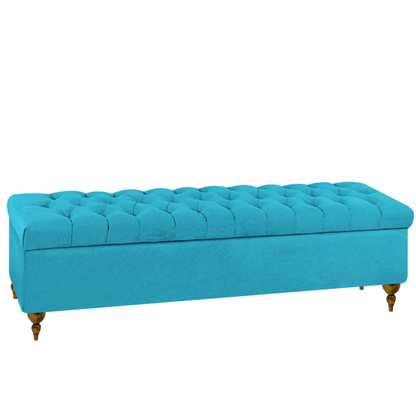 Baú Puff Banco Sapateira Retro Estilo Luis Xv Para Quarto Sal