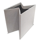 Baú Puff Organizador Desmontável Cinza Médio 38,5x38,5x38,5cm Suede Casa Viva