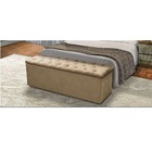 Baú Recamier King Suede Bege 47x193x51