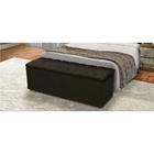 Baú Recamier King Suede Preto 47x193x51