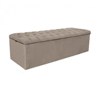 Baú Recamier Sapateira Calçadeira King Suede Bege 193cm Estof