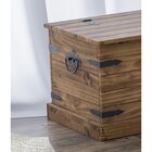 Baú Retangular Rústico Em Madeira Maciça - Natural