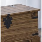 Baú Retangular Rústico Em Madeira Maciça - Natural