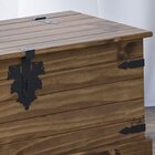 Baú Retangular Rústico Em Madeira Maciça - Natural