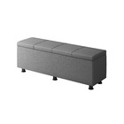 Baú Sapateira Estofada Casal 140 Cm Marte Corino - Skybox - C