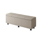 Baú Sapateira Estofada Casal 140 Cm Marte Linho - Skybox - Be