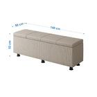 Baú Sapateira Estofada Casal 140 Cm Marte Linho - Skybox - Be