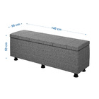 Baú Sapateira Estofada Casal 140 Cm Venus Linho - Skybox - Ci