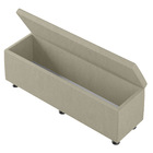 Baú Sapateira Estofada Casal Júpiter Corino - Skybox - Bege